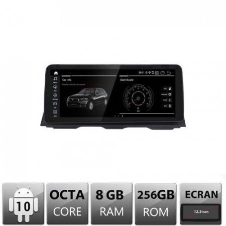 NAVIGATIE ANDROID 10 DEDICATA BMW SERIA 5 F10 2012-2016 ECRAN 12,3” CAPACITIV INTERNET WIFI PROCESOR CORTEX A9 1,6GHZ 8GB RAM 256GB ROM CARKIT BLUETOOTH PRELUARE AGENDA TELEFONICA MIRROR LINK MODEL EDT-F10-NBT-V3