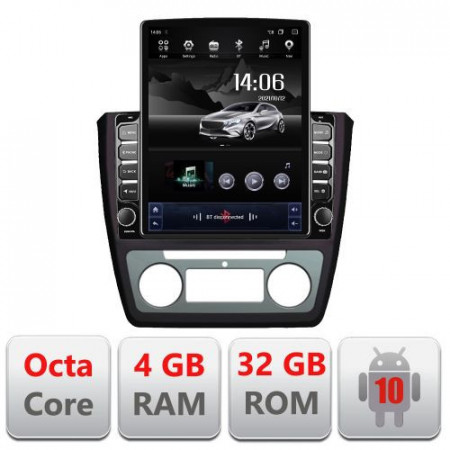 NAVIGAȚIE ANDROID 10 DEDICATA SKODA YETI 2009-2014 ECRAN CAPACITIV TIP TESLA 9,7" PROCESOR OCTACORE 4GB RAM 32GB MEMORIE INTERNA DVR CARKIT BLUETOOTH MIRROR LINK MODEL TESLA KIT-YETI+EDT-E709