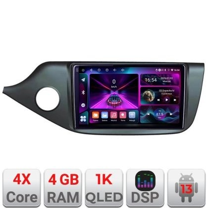Navigatie Kia Ceed 2012-2018 A-KI39 4+64 InCell Display 1K Android Waze USB Navigatie Internet Youtube Radio KIT-KI39+EDT-E209-RK
