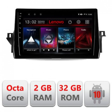 NAVIGATIE LENOVO ANDROID 10 DEDICATA TOYOTA CAMRY 2021- ECRAN CAPACITIV OCTACORE 2GB RAM 32 GB ROM DVR CARKIT BLUETOOTH MIRROR LINK MODEL LENOVO KIT-camry2021+EDT-E510