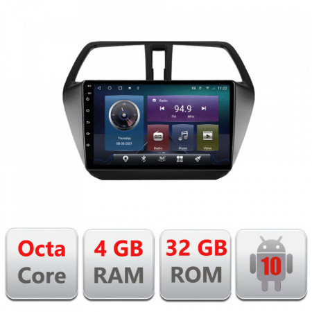 NAVIGATIE CARPAD ANDROID 10 DEDICATA SUZUKI S-CROSS ECRAN 9" CAPACITIV INTERNET 3G WIFI PROCESOR CORTEX A9 OCTA CORE 2G RAM 32GB 1,6 GHZ DVR CARKIT BLUETOOTH MIRROR LINK MODEL KIT-337+EDT-E409