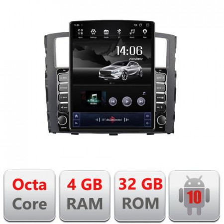 Navigatie Mitsubishi Pajero G-452 ecran tip TESLA 9.7" cu Android Radio Bluetooth Internet GPS WIFI 4+32GB DSP 4G Octa