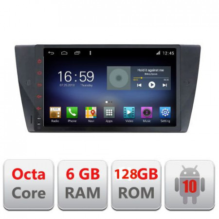 NAVIGAȚIE CARPAD ANDROID 10 DEDICATĂ BMW SERIA 3 E90 E91 E92 E93 ECRAN CAPACITIV OCTACORE 6GB RAM 128GB ROM DVR CARKIT BLUETOOTH MIRROR LINK KIT-095+EDT-E609