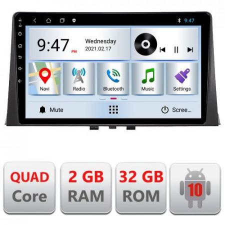 NAVIGAȚIE CARPAD ANDROID 10 DEDICATĂ CITROEN BERLINGO 2019- ECRAN CAPACITIV QUADCORE 2GB RAM 32 GB ROM DVR CARKIT BLUETOOTH MIRROR LINK MODEL KIT-berlingo18+EDT-E310