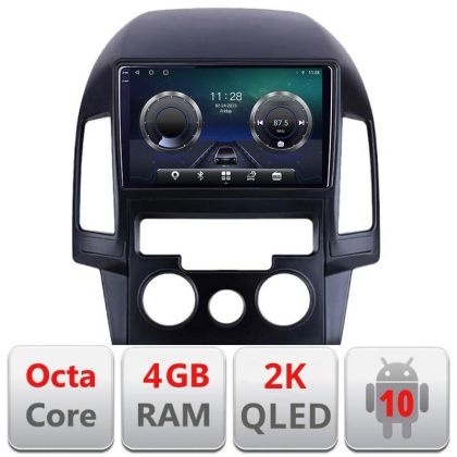 Navigatie HHyundai I30 2009-2012 clima manuala C-i30ac Android Octa Core Ecran 2K QLED GPS 4G 4+32GB 360 KIT-i30ac+EDT-E409-2K