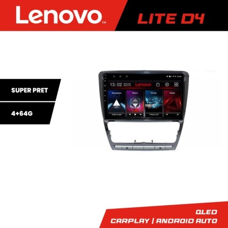 Navigatie Skoda Octavia 2 2005-2013 Lenovo Kit-005 4+64 GB Android Waze USB Navigatie Internet Youtube Radio KIT-005+LITE-D4-10-4+64