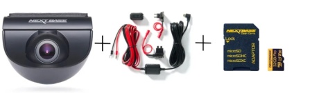 Pachet complet camera auto DVR Full HD + kit alimentare + card microSD 32GB, Nextbase 380GW + NBDVRS2HK + NBDVRS2SD32GBU3