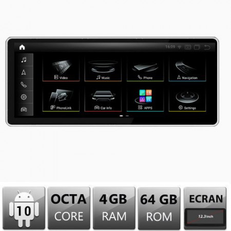 NAVIGATIE ANDROID 10 DEDICATA AUDI Q5 8R 2009-2016 ECRAN 12,3” CAPACITIV INTERNET WIFI PROCESOR CORTEX A9 1,6GHZ 4GB RAM 64GB ROM CARKIT BLUETOOTH PRELUARE AGENDA TELEFONICA MIRROR LINK MODEL EDT-Q5-LOW-V2