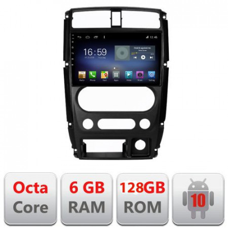 NAVIGATIE CARPAD ANDROID 10 DEDICATA SUZUKI JIMNY 2007-2016, ECRAN CAPACITIV OCTACORE 6GB RAM 128GB ROM DVR CARKIT BLUETOOTH MIRROR LINK MODEL LENOVO KIT-JIMNY07+EDT-E609