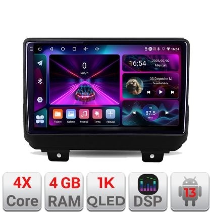 Navigatie Jeep Wrangler 2018- A-WRANGLER 4+64 InCell Display 1K Android Waze USB Navigatie Internet Youtube Radio KIT-WRANGLER+EDT-E209-RK