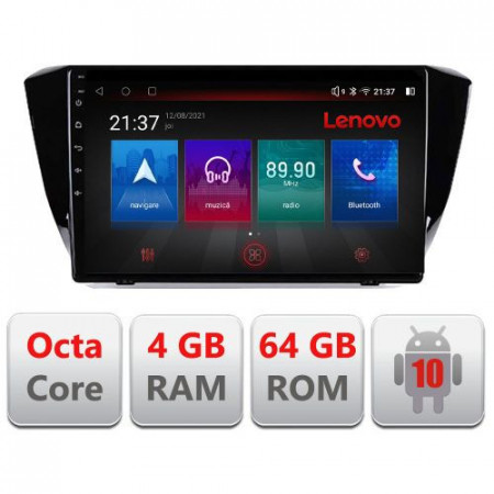 NAVIGATIE CARPAD ANDROID 10 DEDICATA SKODA SUPERB 3 ECRAN CAPACITIV OCTACORE 4GB RAM 64 GB ROM DVR CARKIT BLUETOOTH MIRROR LINK MODEL LENOVO KIT-932+EDT-E510-PRO