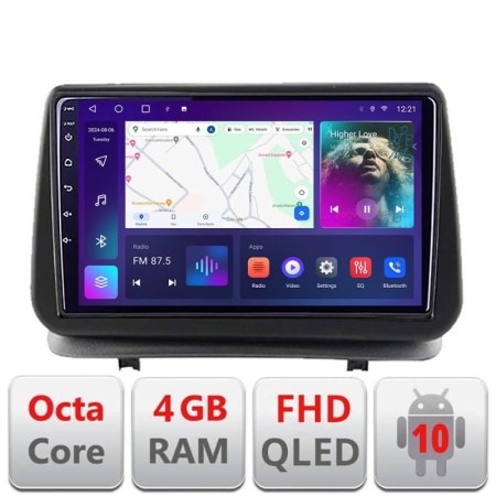 Navigatie Renault Clio 3 2005-2013 B-Clio3 Android Ecran QLED octa core 4+64 carplay android auto kit-clio3+EDT-E309V3 kit-clio3+EDT-E309V3