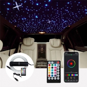 Kit Fibra Optica Lumini Ambientale Plafon Instelat Auto RGBW 550 Fire 2M 0.75mm Cu Aplicatie Telefon Sau Telecomanda