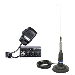 Kit Statie radio CB Midland M Zero Plus + Antena Midland ML145 cu magnet