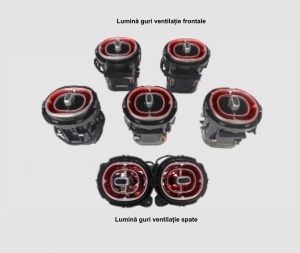 Lumini ambientale dedicate Mercedes-Benz C CLASS W206 2022-2025, RGB Acrilice 7 in 1 Statice cu efect RGB, Control din Aplicatie Bluetooth / Display original / Buton