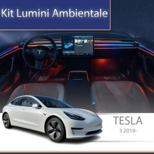 Lumini ambientale dedicate Tesla Model 3 2019-2020 set complet control telefon sau sistem original