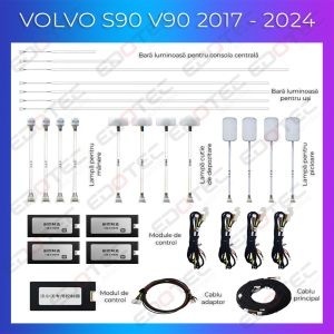 Lumini ambientale dedicate Volvo S90/V90 2017-2022 set complet control telefon sau sistem original