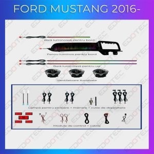 Lumini ambientale Ford Mustang 2016-2020 set complet control telefon sau sistem original AMB-FD-MUSTANG-2016