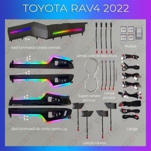 Lumini Ambientale Toyota RAV 4 2022- set complet cu trimuri control telefon sau sistem original AMB-TO-RAV4-2022 - Img 2