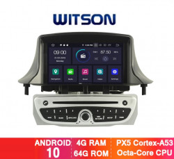 NAVIGATIE ANDROID 10 DEDICATA RENAULT MEGANE 3 FLUENCE WITSON W2-RVT5515S PROCESOR PX5 OCTA CORE 64GB 4G RAM ECRAN IPS DSP INTERNET 4G WIFI CARKIT BLUETOOTH USB DVD AUTO RADIO GPS WAZE