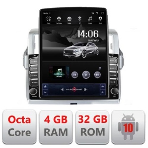 NAVIGAȚIE ANDROID 10 DEDICATA TOYOTA PRADO GXL J150 2009-2013 ECRAN CAPACITIV TIP TESLA 9,7" PROCESOR OCTACORE 4GB RAM 32GB MEMORIE INTERNA DVR CARKIT BLUETOOTH MIRROR LINK MODEL TESLA KIT-347+EDT-E710