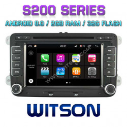 NAVIGATIE ANDROID 8.0 DEDICATA VW SKODA SEAT WITSON W2-W305 PLATFORMA S200 OCTA-CORE 2G RAM 32GB MIRROR LINK WAZE MODEL PREMIUM