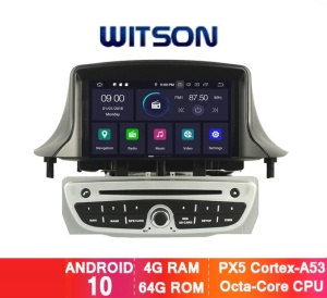 NAVIGATIE ANDROID DEDICATA RENAULT MEGANE 3 FLUENCE WITSON W2-RVT5515S PROCESOR PX5 OCTA CORE 64GB 4G RAM ECRAN IPS DSP INTERNET 4G WIFI CARKIT BLUETOOTH USB DVD AUTO RADIO GPS WAZE