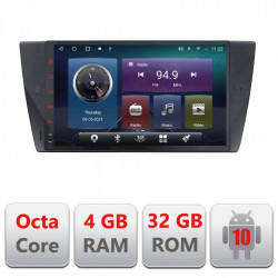 NAVIGATIE CARPAD ANDROID 10 BMW SERIA 3 E90 E91 E92 E93 ECRAN 9" CAPACITIV INTERNET 3G WIFI PROCESOR CORTEX A9 OCTACORE 4GB RAM 32GB ROM 1,6 GHZ DVR CARKIT BLUETOOTH MIRROR LINK MODEL KIT-095+EDT-E409