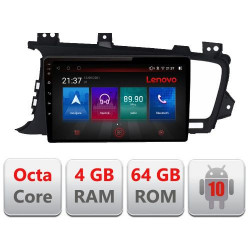 NAVIGATIE CARPAD ANDROID 10 DEDICATA KIA OPTIMA 2011-2015 ECRAN CAPACITIV OCTACORE 4GB RAM 64 GB ROM DVR CARKIT BLUETOOTH MIRROR LINK MODEL LENOVO KIT-091+EDT-E509-PRO