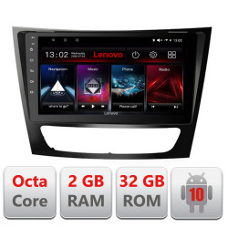 NAVIGATIE CARPAD ANDROID 10 DEDICATA MERCEDES CLASA E W211 2002-2008, CLS W219 2005-2010 ECRAN CAPACITIV OCTACORE 2GB RAM 32GB ROM DVR CARKIT BLUETOOTH MIRROR LINK MODEL LENOVO KIT-090+EDT-E509