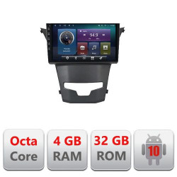 NAVIGATIE CARPAD ANDROID 10 DEDICATA SSANGYONG KORANDO 2014-2015 ECRAN 9" CAPACITIV INTERNET 3G WIFI PROCESOR OCTA CORE 4GB RAM 32GB 1,6 GHZ DVR CARKIT BLUETOOTH MIRROR LINK MODEL KIT-1159+EDT-E409