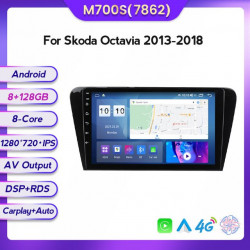 NAVIGATIE CARPAD ANDROID 11 DEDICATA SKODA OCTAVIA 3 2013-2018 ECRAN IPS 10" INTERNET WIFI SIM 4G PROCESOR OCTACORE 8GB RAM 128GB MEMORIE SSD SUNET DSP DVR CARKIT BLUETOOTH CARPLAY ANDROID AUTO COOLER RACIRE MODEL KIT-279+EDT-M700