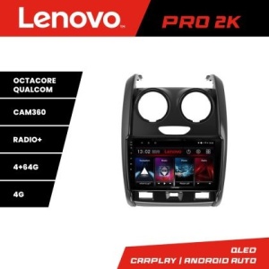 Navigatie Dacia Duster 2012-2019 Lenovo Kit-157 8 core QLED 2K 4+64 360 Android Waze USB Navigatie Internet Youtube Radio KIT-157+PRO-2K-9-4+64