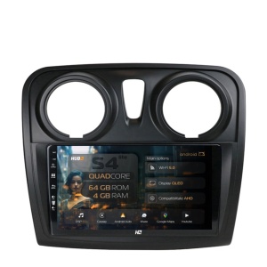 Navigatie HUB64 Dacia Logan / Sandero, 4GB RAM, Android 13, Quadcore, DSP, GPS, Wi-FI, Carplay, Android Auto, USB, Bluetooth, Waze, Touchscreen, 9 inch - Img 2