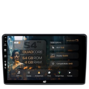 Navigatie HUB64 Toyota Auris (2006-2012), 4GB RAM, Android 13, Quadcore, DSP, GPS, Wi-FI, Carplay, Android Auto, USB, Bluetooth, Waze, Touchscreen, 9 inch