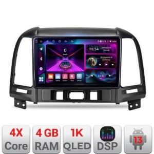 Navigatie Hyundai Santa Fe A-008 4+64 InCell Display 1K Android Waze USB Navigatie Internet Youtube Radio KIT-008+EDT-E209-RK
