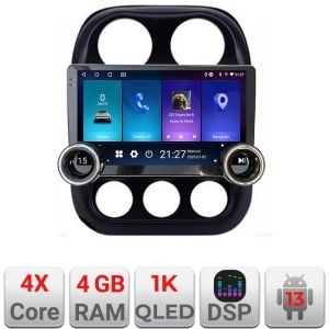 Navigatie Jeep Compass 2010-2016 Manual Kit-2500 Edotec 4+64 10.5 inch Incell 1K android Wifi 5Ghz gps internet 32 KIT-2500+EDT-E211-RK+KIT-10-9