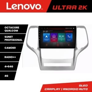 Navigatie Jeep Gran Cherokee 2011-2013 Lenovo Kit-GRCHE 8 core QLED Qualcomm 4+64 360 Android Waze USB Navigatie Internet Youtube Radio KIT-grche+ULTRA-9-4+64