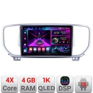 Navigatie Kia Sportage 2016-2018 A-567 4+64 InCell Display 1K Android Waze USB Navigatie Internet Youtube Radio KIT-576+EDT-E209-RK