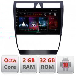 NAVIGAȚIE LENOVO ANDROID 10 DEDICATĂ AUDI A6 C5 1999-2004 ECRAN CAPACITIV OCTACORE 2GB RAM 32 GB ROM DVR CARKIT BLUETOOTH MIRROR LINK MODEL LENOVO KIT-102+EDT-E509