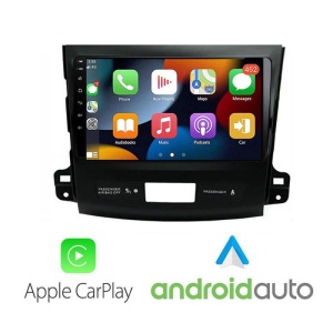 Navigatie Dedicata Mitsubishi Outlander 2010  Ecran 9” Functie Carplay Android Auto Radio Carkit Bluetooth Intrare Camera Marsarier USB Comenzi Volan Model J-056 