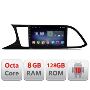 Navigatie Seat Leon 2013-2020 F-306 Octa Core cu Android Radio Bluetooth Internet GPS WIFI DSP 8+128GB 4G KIT-306+EDT-609