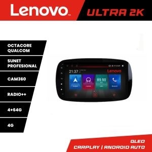 Navigatie Smart For Two 2015- Lenovo Kit-Smart15 8 core QLED Qualcomm 4+64 360 Android Waze USB Navigatie Internet Youtube Radio KIT-SMART15+ULTRA-9-4+64