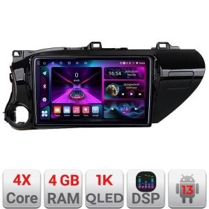 Navigatie Toyota Hilux 2016- A-TY59 4+64 InCell Display 1K Android Waze USB Navigatie Internet Youtube Radio KIT-TY59+EDT-E210-RK