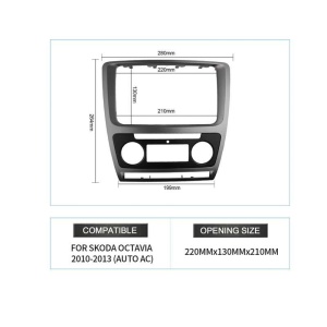 Rama Adaptoare Dedicata Skoda Octavia 2 Facelift Cu Climatronic Pentru Navigatie OEM sau Aftermarket