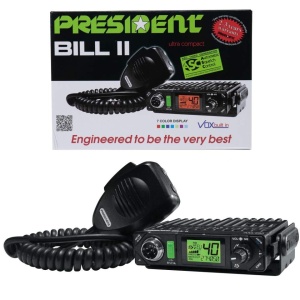 Statie radio CB President Bill II ASC, VOX, Roger Beep, Scan, 4W, 12V imbunatatita cu filtre zgomot NB, ANL si Hi-Cut