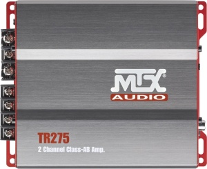 Amplificator auto MTX TR275 seria TR Terminator 220W RMS @4Ω cu 2 canale, clasa AB, cu X-over activ, 2 X 110W RMS 2Ω, 2 X 75W RMS 4Ω, 1 X 220W RMS 4Ω