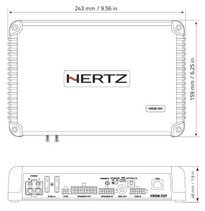 Amplificator Marine Hertz HMD 8 DSP 24V, 8 canale, 1000W RMS