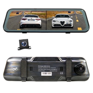 Camera auto DVR PNI Voyager S2800 UHD 4K 170° incorporata in oglinda retrovizoare, 9.66 inch, touchscreen IPS, monitorizare parcare, G-Sensor, slot card micro SD, USB-C, functie GPS, Wi-Fi, control din aplicatie, camera de mers inapoi full HD inclusa