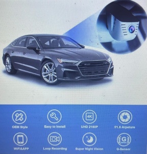 Camera DVR 4K FiTCAMX special conceput pentru Audi model B,Gri. - Img 7